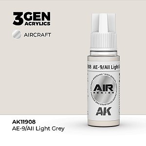 Tinta Acrílica AK Interactive 3GEN AIR AE-9/AII Light Grey 18ml