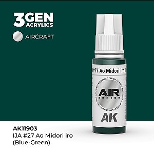 Tinta Acrílica AK Interactive 3GEN AIR IJA #27 Ao Midori Iro (Blue-Green) 18ml
