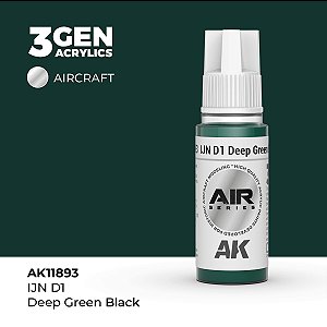 Tinta Acrílica AK Interactive 3GEN AIR IJN D1 Deep Green Black 18ml