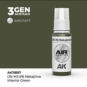 Tinta Acrílica AK Interactive 3GEN AIR IJN M3 (N) Nakajima Interior Green 18ml