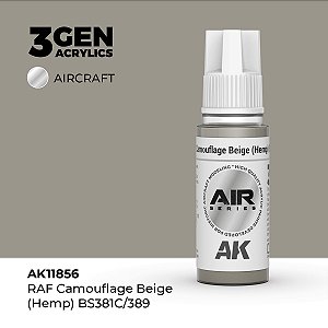 Tinta Acrílica AK Interactive 3GEN AIR RAF Camouflage Beige (Hemp) BS381C/389 18ml