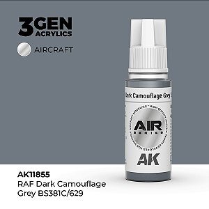 Tinta Acrílica AK Interactive 3GEN AIR RAF Dark Camouflage Grey BS381C/629 18ml