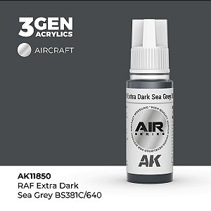 Tinta Acrílica AK Interactive 3GEN AIR RAF Extra Dark Sea Grey BS381C/640 18ml