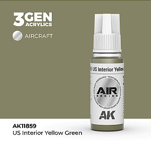 Tinta Acrílica AK Interactive 3GEN AIR US Interior Yellow Green 18ml