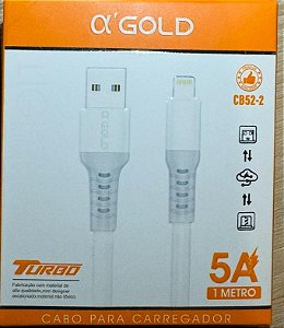CABO USB/LIGHTNING, 1metro, A'GOLD CB52-2