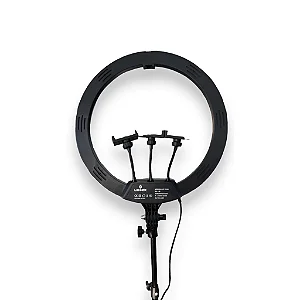 RING LIGHT DE 18 POLEGADAS COM 3 SUPORTES DE CELULAR E TRIPÉ 2,10M LEY-1940