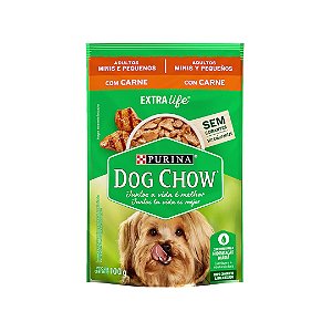 Sache Dog Chow Adulto Rp Carne 100g Cada