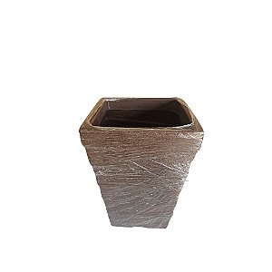 Vaso Coluna Quadrado Degrau P Marrom-57