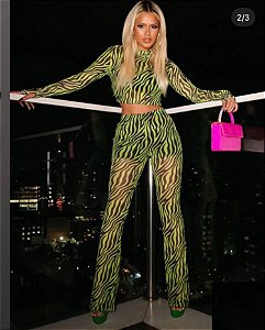 Conjunto de Calça e Cropped Tule Karol