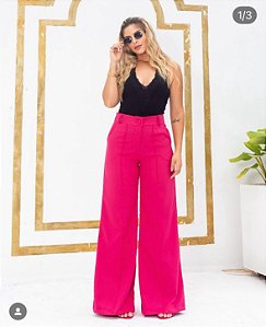 Calça Alfaiataria Pantalona Com Pinça Letícia