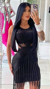 Vestido de Tricot e Franja Eloa