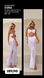 Conjunto de Saia Longa e Cropped Tule Cancún
