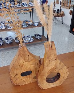 Casal Vaso Madeira Rústica