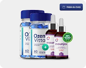 OzenVitta 60 Cápsulas 2 Potes + Mounjax Gotas 2 Frascos