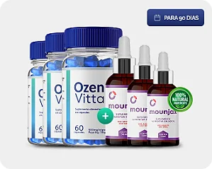 OzenVitta 60 Cápsulas 3 Potes + Mounjax Gotas 3 Frascos