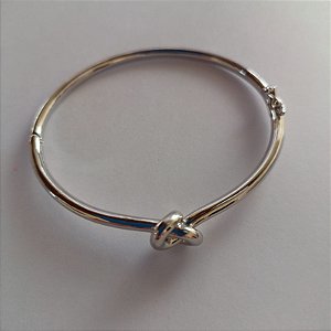 Bracelete nó em ródio branco