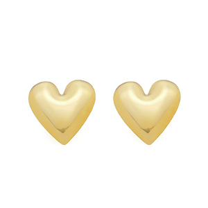 Brinco Dourado de Coração Liso