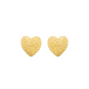 Brinco Dourado de Coração Irregular