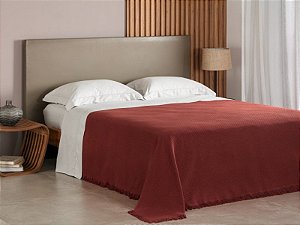 Colcha Casal in Design com Franja Casal Laranja Buddemeyer