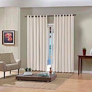 CORTINA PRATIKA 2.60m x 1.70m LISA SLIM/MARFIM - Delicatta