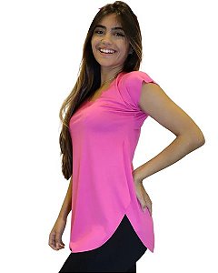 Blusa Barra Arredondada Tapa BumBum Fitness ROSA TAM G