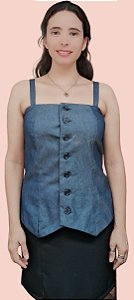 Blusa De Alça Denim