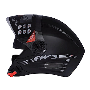 Capacete FW3 X Open Up Limited Preto Fosco C/ Óculos Interno