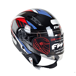 Capacete FW3 X Open Países Preto USA