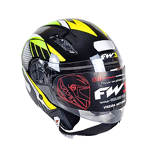 Capacete FW3 X Open Países Preto Brasil
