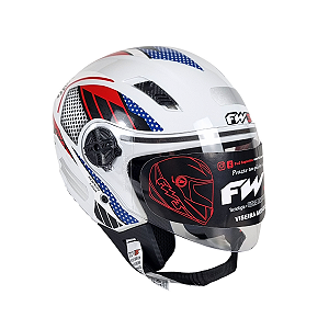 Capacete FW3 X Open Países Branco USA