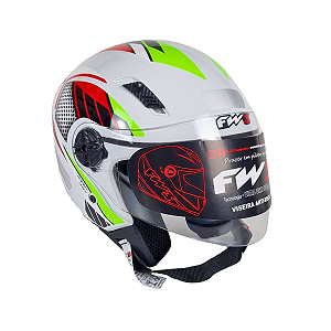 Capacete FW3 X Open Países Branco Italia