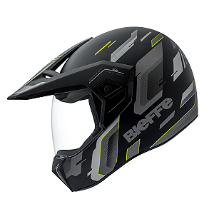 Capacete Bieffe 3 Sport Horizon Preto Fosco / Amarelo