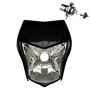 Farol Comp C/Carenagem Preto Sportive NXR150 13/14 + Lampada