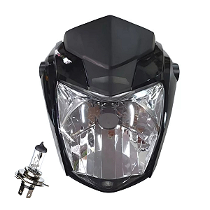 Farol Comp Preto Titan 160 EX 16/18 Sportive + Lampada