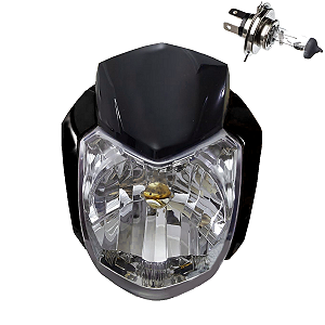 Farol Comp C/Carenagem Preto Sportive Ybr 125 17/22+Lampada