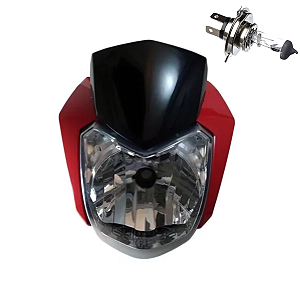 Farol Completo Vermelho Sportive Factor150 18+Lampada
