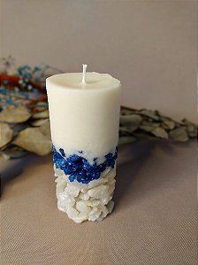 Vela Aromática Nectarina com Base de Pedras -M