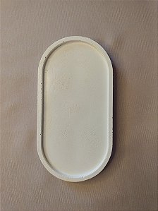 Bandeja decorativa oval branca