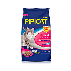 Areia Higiênica Pipicat Floral para Gatos-4Kg
