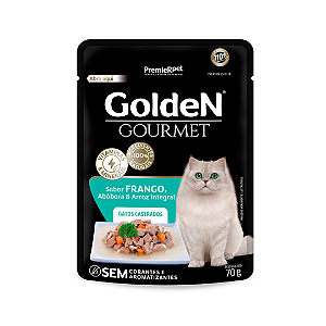 Ração Úmida Golden Gourmet para Gatos Castrados Sabor Frango- 70g