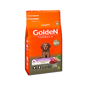 Ração Golden Fórmula Mini Bits para Cães Filhotes de Porte Pequeno Sabor Carne e Arroz-1 Kg