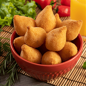 Pacote 1 Kg: Mini-coxinha de frango com requeijão