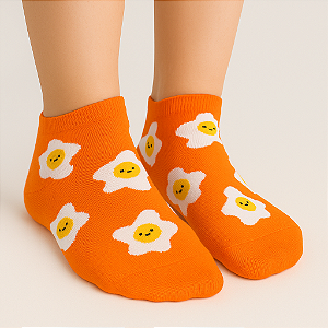 Meia Divertida Feminina Ovo