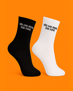 Meia Esportiva Unissex | Coleção Frases - Não Era Raiva, Era Fome