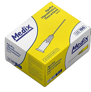 AGULHA HIPODERMICA 13 X 3 CX C/100 UNIDADES - MEDIX
