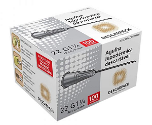 AGULHA HIPODERMICA 30 X 07 CX C/100 UNIDADES - DESCARPACK