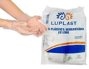 LUVA PLASTICA DESCATAVEL ESTERIL C/ 100 UNIDADES - LUPLAST