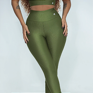 Legging canelada com recorte