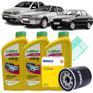Kit Troca De Óleo Lubrax 15w40 Filtro Fiat Fire Palio Uno
