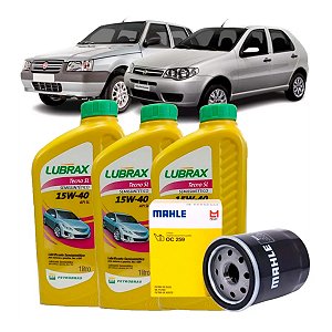 Kit Troca de Óleo Lubrax 15W40 Fiat Palio Uno Fire